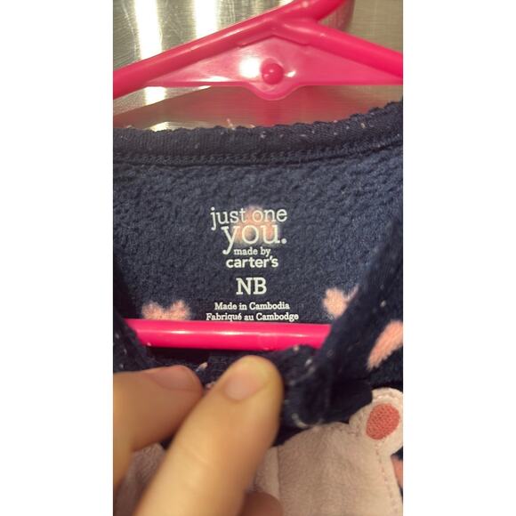 5/$15 Heart Patterned Sleeper w/ Bear - Just One You by Carter's - NB - Picture 4 of 4